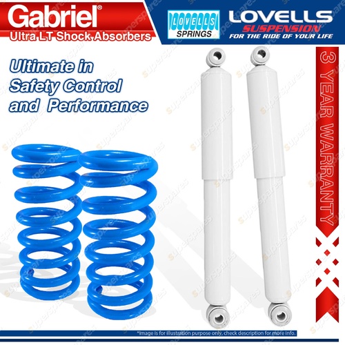 2 Rear STD Gabriel Ultra LT Shocks + Lovells Springs for Mitsubishi Pajero NF NG