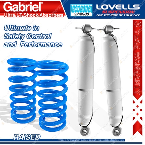 2 Rear Raised Gabriel Ultra LT Shocks + Lovells Springs for Jeep Wrangler TJ