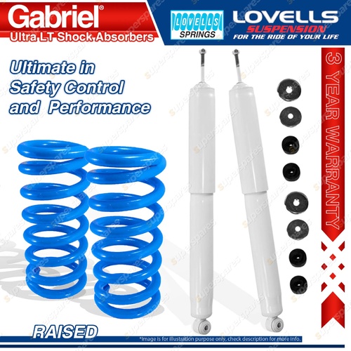 2 Front Raised Gabriel Ultra LT Shocks + Lovells Springs for Jeep Wrangler JK