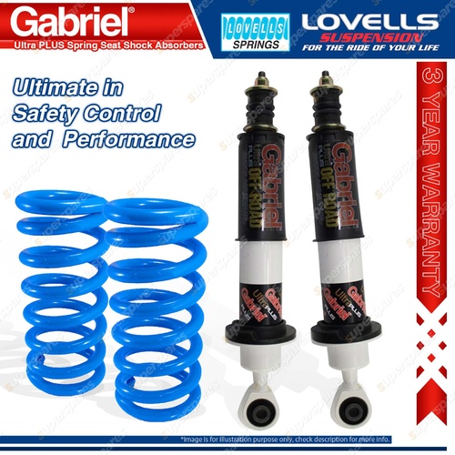 Front Raised Gabriel Ultra PLUS Shocks + Lovells Springs for Navara D40 ST-X 550