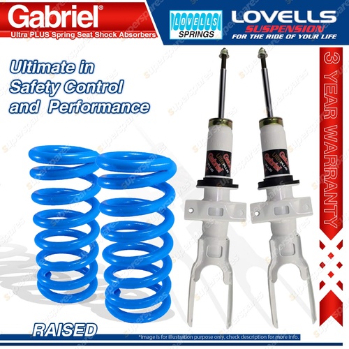 Front Raised HD Gabriel PLUS Shocks + Lovells Springs for Volkswagen Amarok 2H