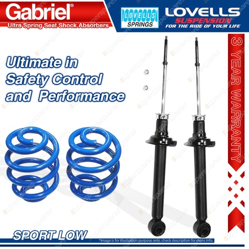 2 Rear Sport Low Gabriel Ultra Shocks + Lovells Springs for Nissan Silvia S13