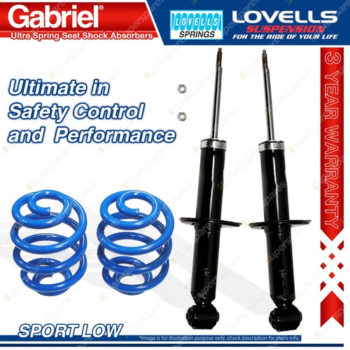 2 Rear Sport Low Gabriel Ultra Shocks + Lovells Springs for Audi A6 Series C4 4A