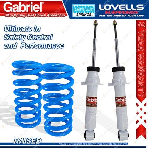 Front Raised HD Gabriel Ultra Shocks + Lovells Springs for Mitsubishi Pajero NM