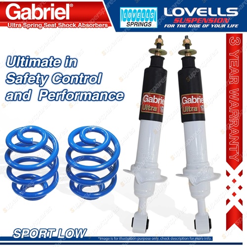 Front Sport Low Gabriel Ultra Shocks + Lovells Springs for Nissan Navara D40