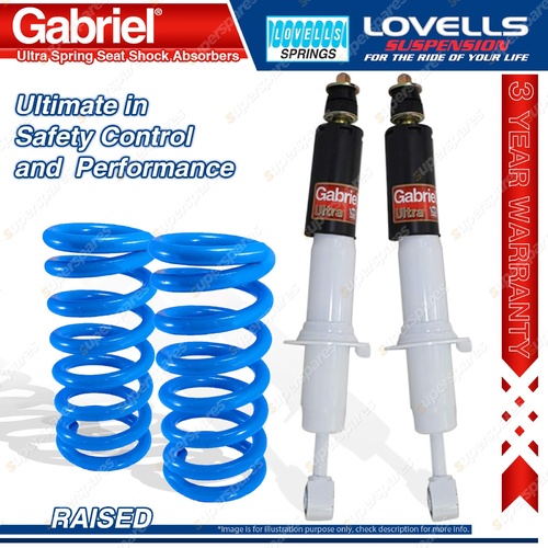 Front Raised Gabriel Ultra Shocks + Lovells Springs for Mazda BT50 UP UR MY12