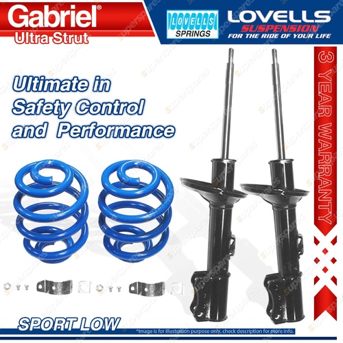 Rear Sport Low Gabriel Ultra Strut Shocks Lovells Springs for Toyota Corolla AE