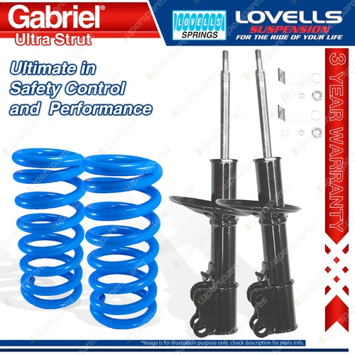 2 Front Gabriel Ultra Strut Shocks + Lovells Springs for Toyota Corolla AE 89-94