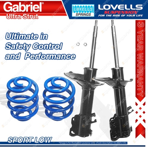 Front Sport Low Gabriel Ultra Strut Shocks Lovells Springs for Nissan Maxima J30