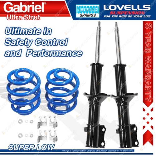 Front Super Low Gabriel Ultra Shocks + Lovells Springs for Ford Festiva WB WD WF