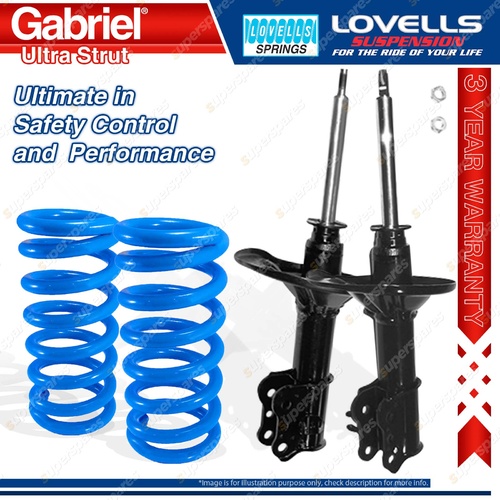 2 Front HD STD Gabriel Ultra Strut Shocks + Lovells Springs for Mazda 626 GE V6