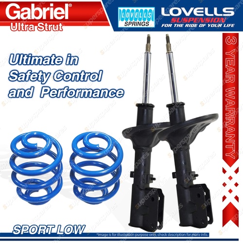 Front Sport Low Gabriel Ultra Shocks Lovells Springs for Mitsubishi Magna TR TS