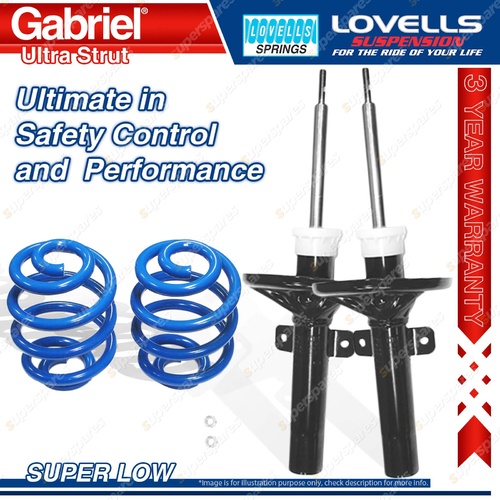 Front Super Low Gabriel Ultra Strut Shocks Lovells Springs for Ford Mondeo HA HB