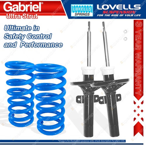 2 Front STD Gabriel Ultra Strut Shocks + Lovells Springs for Ford Mondeo HA HB