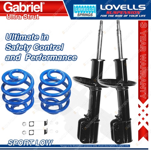 Front Sport Low Gabriel Ultra Shocks Lovells Springs for Toyota Corolla AE80 82