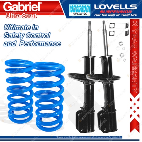 2 Front Gabriel Ultra Strut Shocks + Lovells Springs for Toyota Corolla AE 80 82