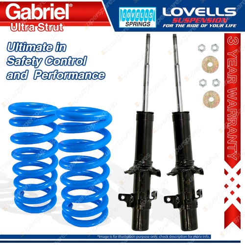 2 Front HD STD Gabriel Ultra Strut Shocks + Lovells Springs for Honda Accord CA