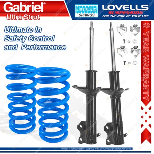 Front Gabriel Ultra Strut Shocks + Lovells Springs for Nissan Pulsar N13 89-91