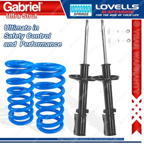 2 Rear Gabriel Ultra Strut Shocks + Lovells Springs for Toyota Corolla AE80 82