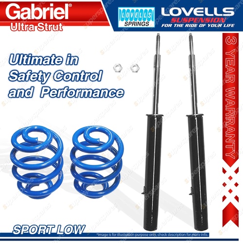 2 Rear Sport Low Gabriel Ultra Shocks + Lovells Springs for Holden Barina MF MH