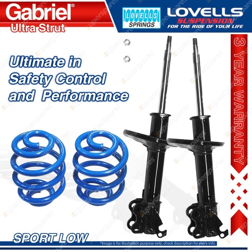 Front Sport Low Gabriel Ultra Strut Shocks Lovells Springs for Toyota Paseo EL44