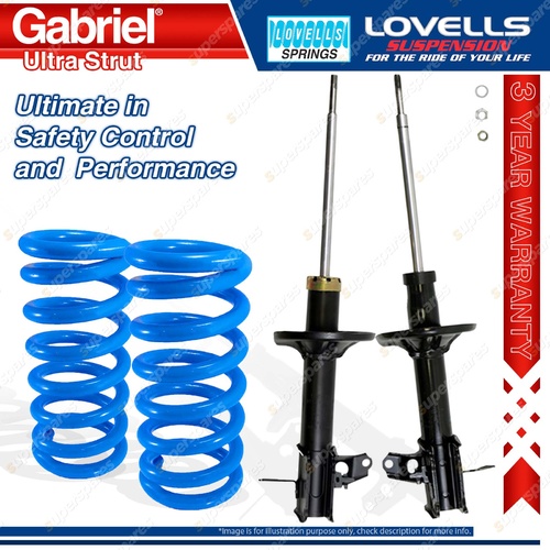 Rear STD Gabriel Ultra Strut Shocks + Lovells Springs for Mazda 323 BA 4 Cyl V6