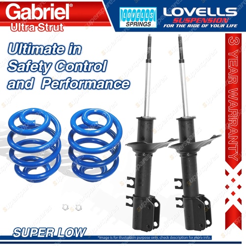 2 Front Super Low Gabriel Ultra Shocks + Lovells Springs for Holden Barina MF MH