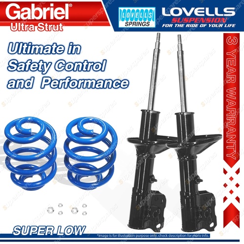 Front Super Low Gabriel Ultra Shocks + Lovells Springs for Mitsubishi Lancer CC