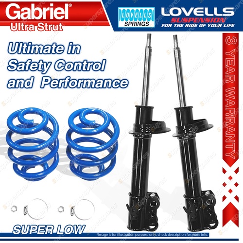 2 Front Super Low Gabriel Ultra Shocks + Lovells Springs for Holden Apollo JM JP