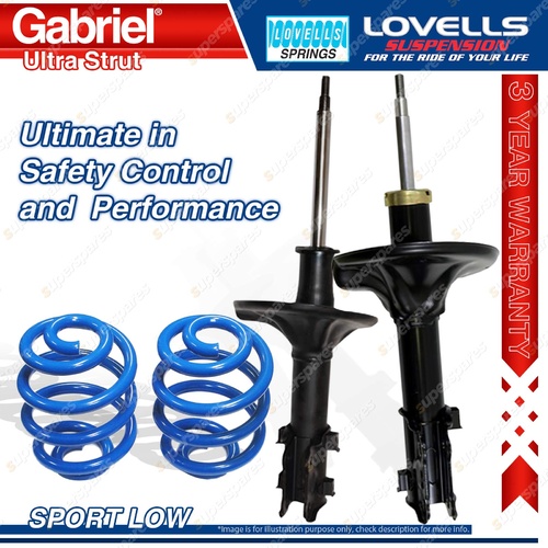 Front Sport Low Gabriel Ultra Shocks + Lovells Springs for Hyundai Lantra J2 J3