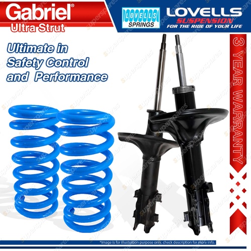 2 Front Gabriel Ultra Strut Shocks + Lovells Springs for Hyundai Lantra J2 J3