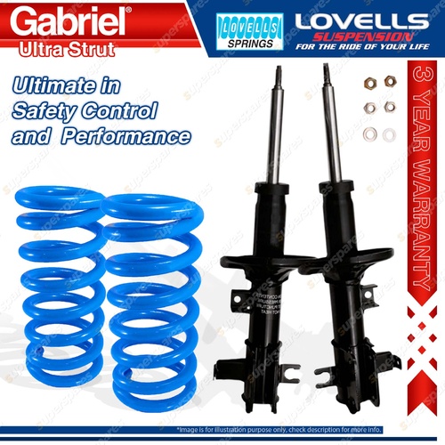 2 Front STD Gabriel Ultra Strut Shocks + Lovells Springs for Daewoo Nubira J150