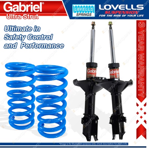 Front Gabriel Ultra Strut Shocks + Lovells Springs for Subaru Liberty Legacy BC7