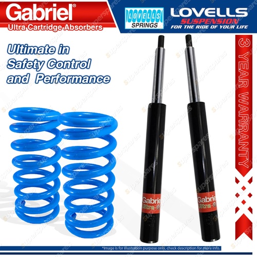 2 Front Gabriel Ultra Cartridge Shocks + Lovells Springs for Holden CALIBRA YE