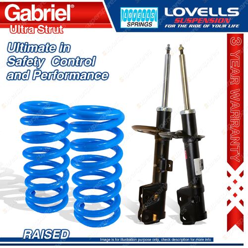 Front Raised Gabriel Ultra Strut Shocks + Lovells Springs for Holden Captiva CG