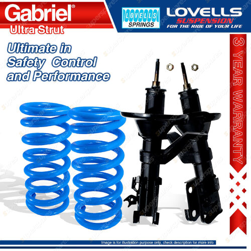 Front STD Gabriel Ultra Strut Shocks + Lovells Springs for Honda CR-V RD7 01-07