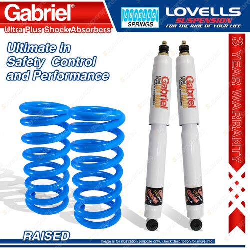 Rear Raised HD Gabriel Ultra Plus Shocks + Lovells Springs for Isuzu MU-X UCR85