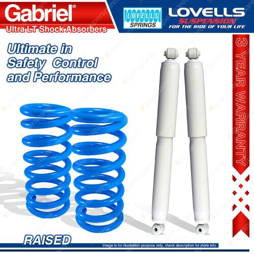 Rear Raised HD Gabriel Ultra LT Shocks + Lovells Springs for Jeep Cherokee KJ