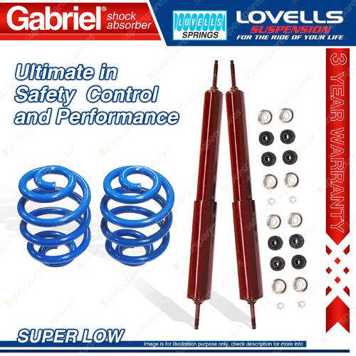 Rear Super Low Gabriel Guardian Shocks + Lovells Springs for Ford Cortina TE TF