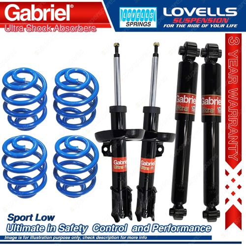 F + R Sport Low Gabriel Ultra Shocks + Coil Springs for Holden Astra TS II