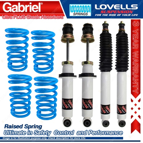 F+R Raised Gabriel Ultra PLUS Shocks Coil Springs for Mitsubishi Pajero NM LWB