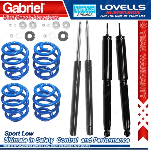 F + R Sport Low Gabriel Ultra Shocks + Coil Springs for BMW 3 Series E30 318