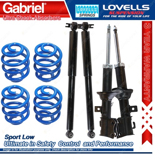 Front Rear Sport Low Gabriel Ultra Shocks + Coil Springs for Kia Rio BC 03-05