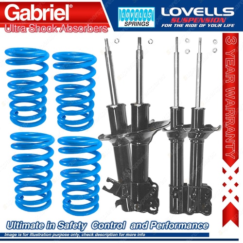 Front Rear HD STD Gabriel Ultra Shocks + Coil Springs for Nissan Bluebird U13