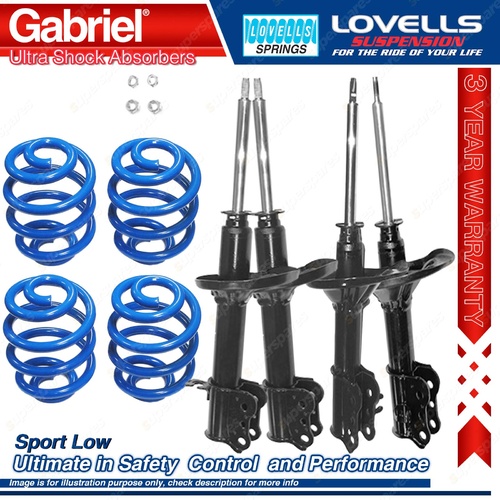 Front Rear Sport Low Gabriel Ultra Shocks + Coil Springs for Mazda MX-6 GE