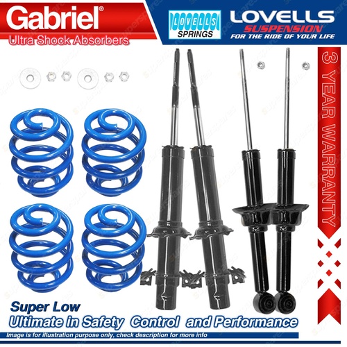 Front Rear Super Low Gabriel Ultra Shocks Coil Springs for Honda Concerto MA2