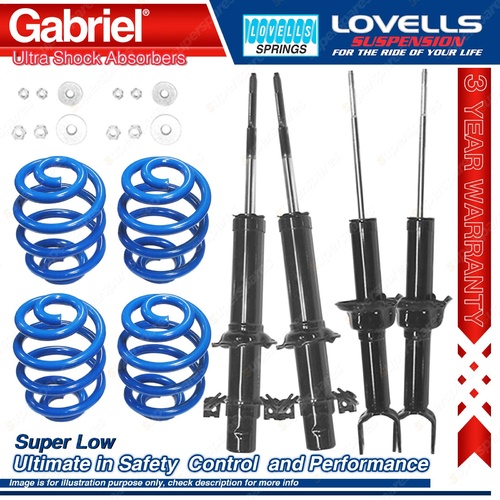 F + R Super Low Gabriel Ultra Shocks + Coil Springs for Honda CRX ED9 S100002