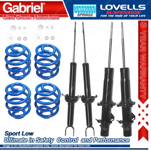 Front Rear Sport Low Gabriel Ultra Shocks + Coil Springs for Honda Accord CD