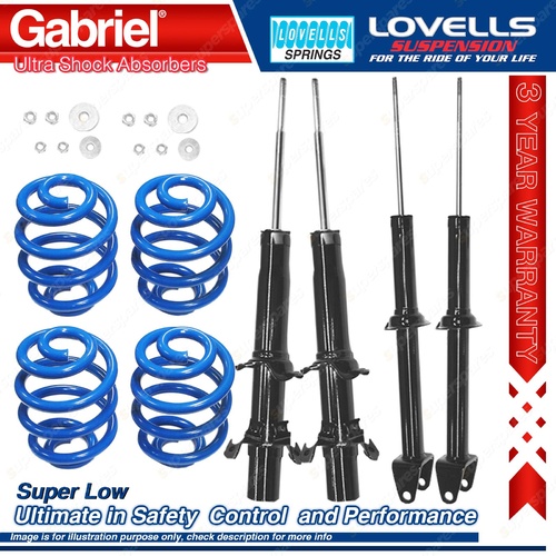 F+R Super Low Gabriel Ultra Shocks + Coil Springs for Honda Prelude BA8 BB1 BB2