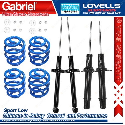 Front Rear Sport Low Gabriel Ultra Shocks + Coil Springs for Honda Accord CG